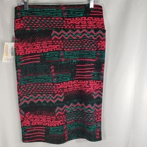 LuLaRoe NWT Cassie Multicolored Abstract Print Pencil Skirt Size Medium